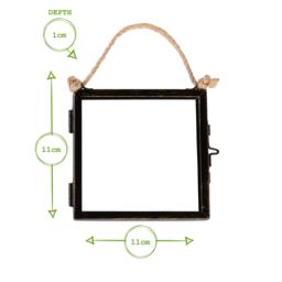 "Nicola Spring Hanging Metal Photo Frame - 4"" x 4"" - Black - Picture Frame Wall Mounted Frame with Rope" - thumbnail 3
