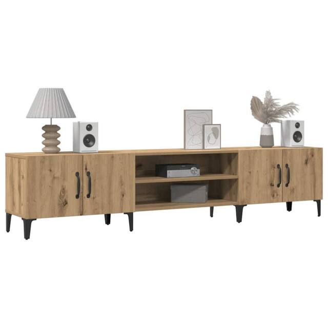 Berkfield Home TV Cabinet Artisian Oak 180x31.5x40 cm Engineered Wood in Brown - image 1