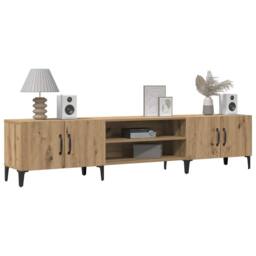 Berkfield Home TV Cabinet Artisian Oak 180x31.5x40 cm Engineered Wood in Brown - thumbnail 1