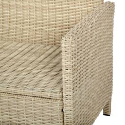 Home Garden Direct Alia Rattan Corner 6 Seater Sofa Dining Set with Glass Table - Premium Natural Rattan Garden Set - thumbnail 6