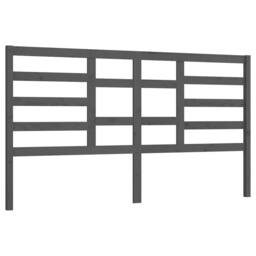 Berkfield Home Bed Headboard Grey 206x4x104 cm Solid Wood Pine - Size: 206 x 4 x 104 cm - thumbnail 1