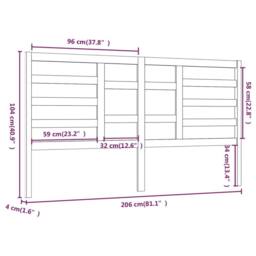 Berkfield Home Bed Headboard Grey 206x4x104 cm Solid Wood Pine - Size: 206 x 4 x 104 cm - thumbnail 6