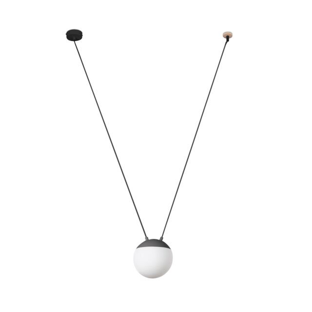 Netlighting Mine 1 Light Ceiling Pendant Wood Dark Grey E27 - image 1