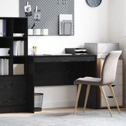 Berkfield Home Writing Desk Black oak Engineered wood 100 x 50 x 76 cm Durable - thumbnail 1
