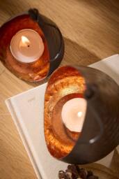 Dibor Set of 2 Copper Christmas Decoration Tealight Candle Holder - thumbnail 3