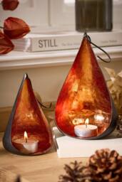 Dibor Set of 2 Copper Christmas Decoration Tealight Candle Holder - thumbnail 1