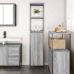 Berkfield Home Durable Bathroom Cabinet with Shelves Grey Sonoma 36x35x165 cm - Size: 36 x 35 x 165 cm - thumbnail 1
