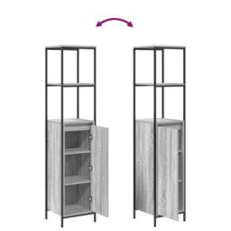 Berkfield Home Durable Bathroom Cabinet with Shelves Grey Sonoma 36x35x165 cm - Size: 36 x 35 x 165 cm - thumbnail 9