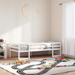 Berkfield Home Kids' Bed Frame without Mattress White 75x190 cm Small Single Solid Wood Pine - thumbnail 1