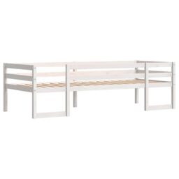 Berkfield Home Kids' Bed Frame without Mattress White 75x190 cm Small Single Solid Wood Pine - thumbnail 3