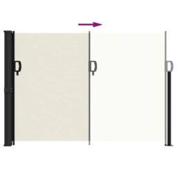Berkfield Home Retractable Side Awning Cream 140x500 cm - thumbnail 5