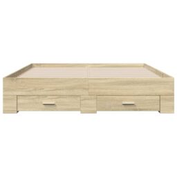 Berkfield Home Bed Frame with Drawers without Mattress Sonoma Oak 150x200 cm King Size in Brown - thumbnail 4