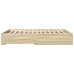 Berkfield Home Bed Frame with Drawers without Mattress Sonoma Oak 150x200 cm King Size in Brown - thumbnail 5