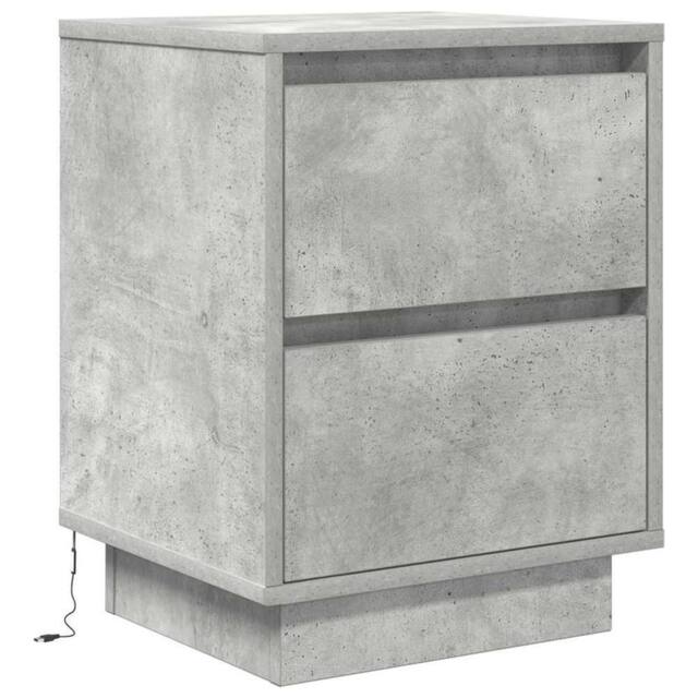 Berkfield Home Durable Bedside Cabinet with LED Lights¬†Concrete Grey 38x34x50 cm - Size: 38 x 34 x 50 cm - image 1