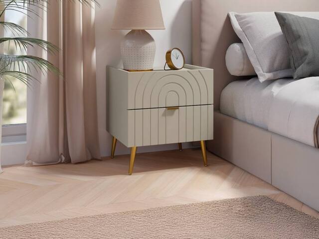 Vente-unique Set Of 2 Bedside Tables With 2 Drawers - Beige - NORSIM - image 1