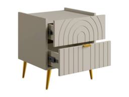 Vente-unique Set Of 2 Bedside Tables With 2 Drawers - Beige - NORSIM - thumbnail 8