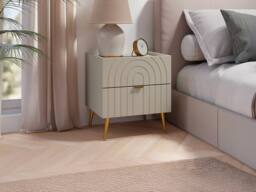 Vente-unique Set Of 2 Bedside Tables With 2 Drawers - Beige - NORSIM