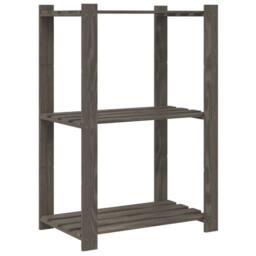Berkfield Home 3-Tier Storage Rack Grey 60x38x90 cm Solid Wood Pine - Size: 60 x 38 x 90 cm - thumbnail 5
