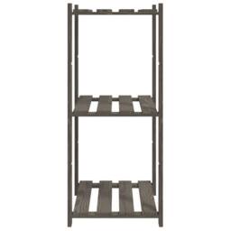Berkfield Home 3-Tier Storage Rack Grey 60x38x90 cm Solid Wood Pine - Size: 60 x 38 x 90 cm - thumbnail 4