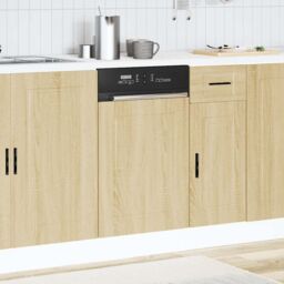 Berkfield Home Dishwasher Panel Porto Sonoma Oak 45x1, 5x67 cm Engineered Wood in Brown - thumbnail 3