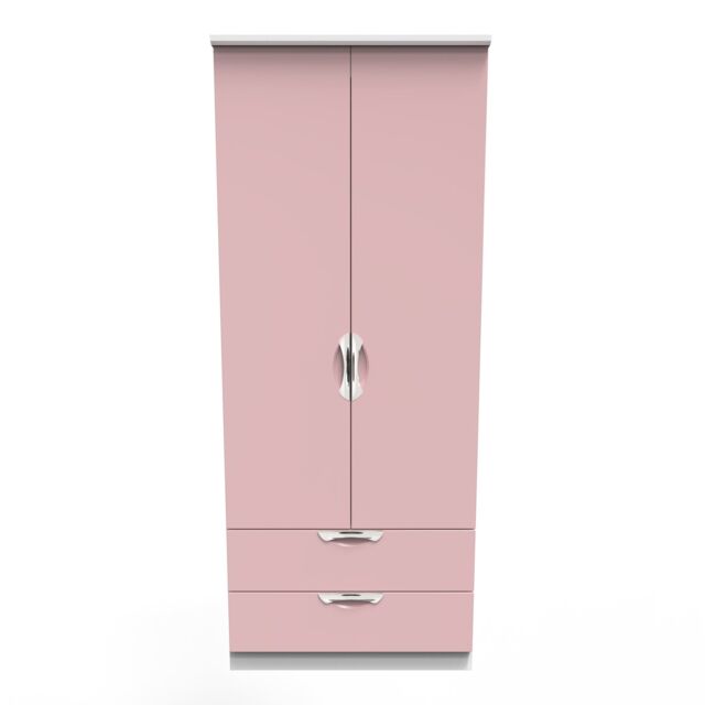 Ready Assembled 2 U Holborn 2 Door 2 Drawer Wardrobe (Ready Assembled) in Dusty Pink - image 1