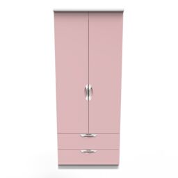 Ready Assembled 2 U Holborn 2 Door 2 Drawer Wardrobe (Ready Assembled) in Dusty Pink - thumbnail 1