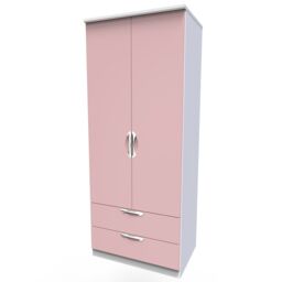 Ready Assembled 2 U Holborn 2 Door 2 Drawer Wardrobe (Ready Assembled) in Dusty Pink - thumbnail 3