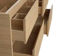 Vente-unique Bathroom Unit With Double Stone Countertop Basin & Mirror - Oak in Light Oak - thumbnail 7