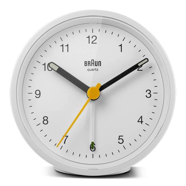 Braun Classic Analogue Alarm Clock in White - image 1