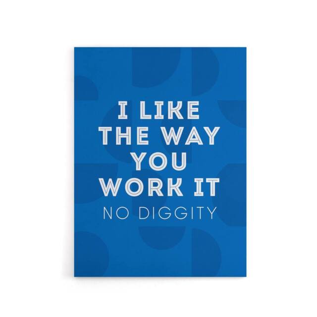 "Artery8 I Like The Way You Work It Modern Blue Cheeky Canvas Wall Art Print - Size: W12"" x H16""" - image 1