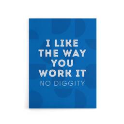 "Artery8 I Like The Way You Work It Modern Blue Cheeky Canvas Wall Art Print - Size: W12"" x H16""" - thumbnail 1