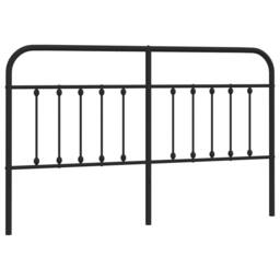 Berkfield Home Metal Headboard Black 160 cm - thumbnail 2