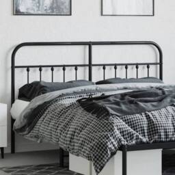 Berkfield Home Metal Headboard Black 160 cm - thumbnail 3