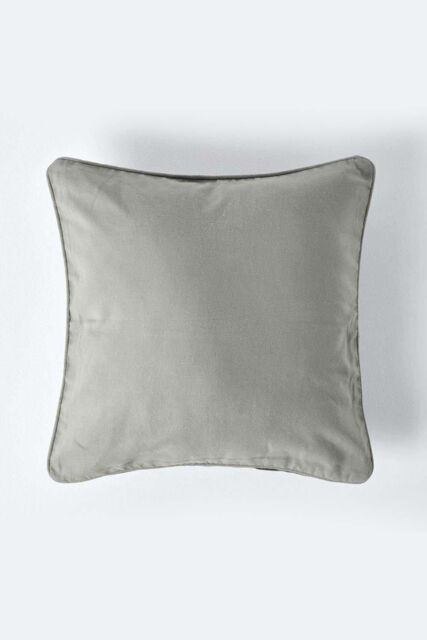 Homescapes Cotton Plain Cushion Cover in Grey - Size: 30 cm x 50 cm - image 1