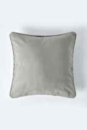 Homescapes Cotton Plain Cushion Cover in Grey - Size: 30 cm x 50 cm