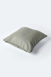 Homescapes Cotton Plain Cushion Cover in Grey - Size: 30 cm x 50 cm - thumbnail 3