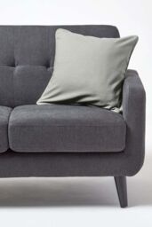 Homescapes Cotton Plain Cushion Cover in Grey - Size: 30 cm x 50 cm - thumbnail 4