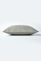 Homescapes Cotton Plain Cushion Cover in Grey - Size: 30 cm x 50 cm - thumbnail 2