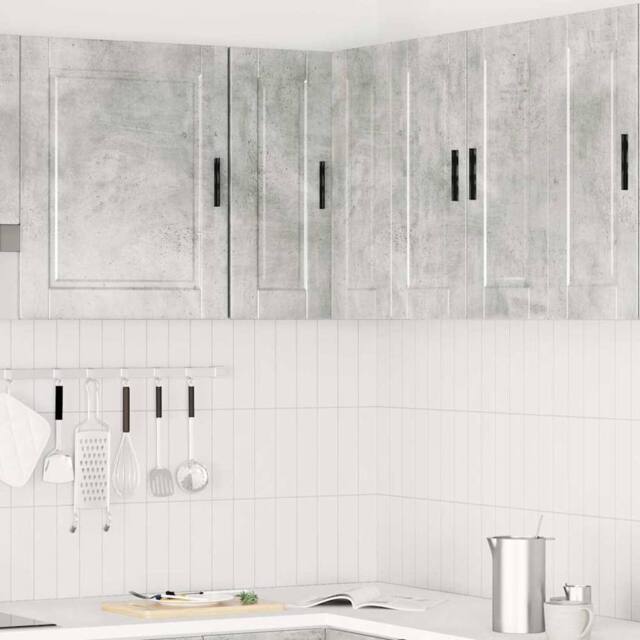 "Berkfield Home Kitchen Wall Corner Cabinet ""Porto"" Concrete Grey Engineered Wood" - image 1