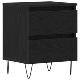 Berkfield Home Bedside Cabinet Black Oak 40x35x50 cm Engineered Wood - Size: 40 x 35 x 50 cm - thumbnail 2