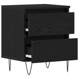 Berkfield Home Bedside Cabinet Black Oak 40x35x50 cm Engineered Wood - Size: 40 x 35 x 50 cm - thumbnail 5