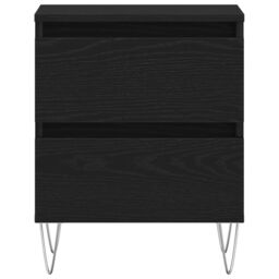 Berkfield Home Bedside Cabinet Black Oak 40x35x50 cm Engineered Wood - Size: 40 x 35 x 50 cm - thumbnail 6