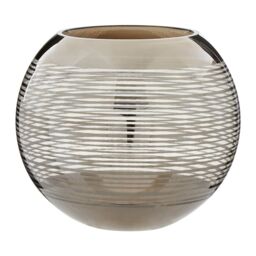 Orsina Raya Large Rounded Glass Vase in Silver
