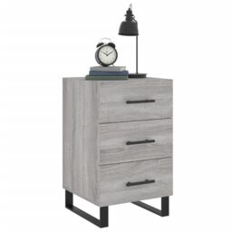 Berkfield Home Bedside Cabinet Grey Sonoma 40x40x66 cm Engineered Wood - Size: 40 x 40 x 66 cm - thumbnail 3