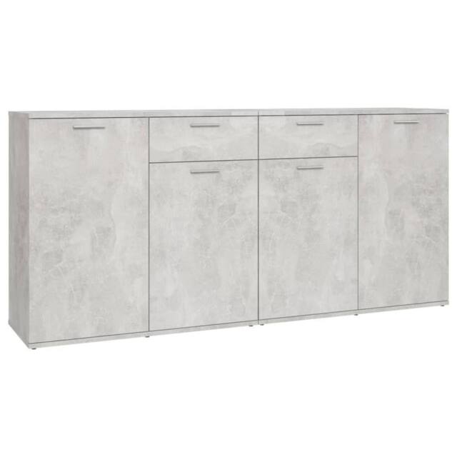 Berkfield Home Sideboard Concrete Grey 160x36x75 cm Engineered Wood - Size: 160 x 36 x 75 cm