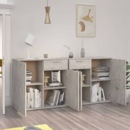Berkfield Home Sideboard Concrete Grey 160x36x75 cm Engineered Wood - Size: 160 x 36 x 75 cm - thumbnail 3