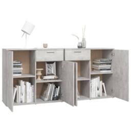 Berkfield Home Sideboard Concrete Grey 160x36x75 cm Engineered Wood - Size: 160 x 36 x 75 cm - thumbnail 4