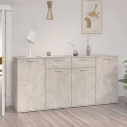 Berkfield Home Sideboard Concrete Grey 160x36x75 cm Engineered Wood - Size: 160 x 36 x 75 cm - thumbnail 2
