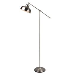 First Choice Lighting Satin Nickel Lever Arm Floor Lamp in Silver - thumbnail 2
