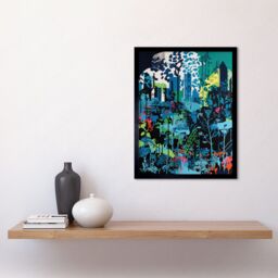 "Artery8 Wall Art Print Singapore Forest Cityscape Modern Bold Landscape Art Framed in Black - Size: W12"" x H16""" - thumbnail 2